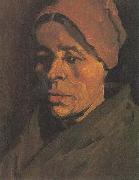 Vincent Van Gogh Head of a Peasant Woman with a brownish hood Spain oil painting artist